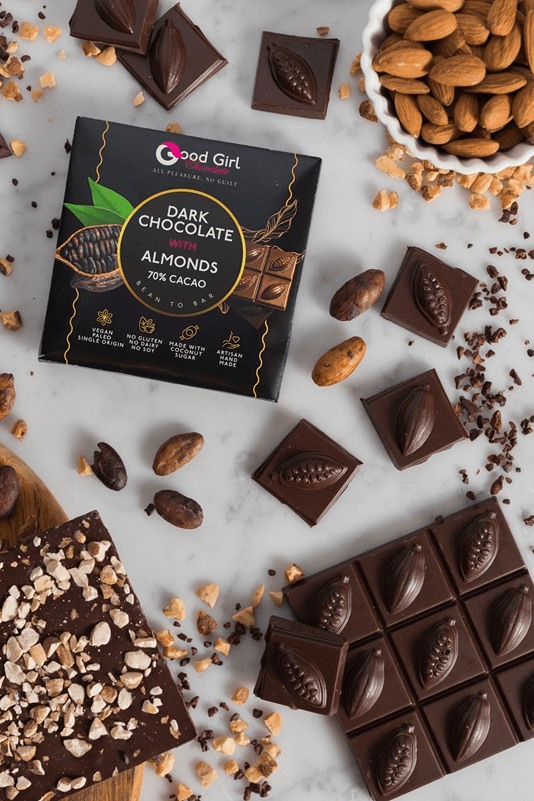 Bold Dark with Almonds 70% (Bitter - Sweet) - Good Girl Chocolate